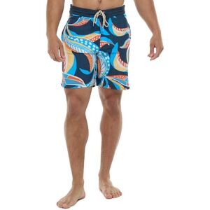 NWT Eidon Young Men's Seaweed 18" Swim Trunks - Navy Seaweed - Size 32